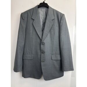 Golden Tailor Men's 38R Sport Coat Jacket Grey Wool Blazer Single Breasted